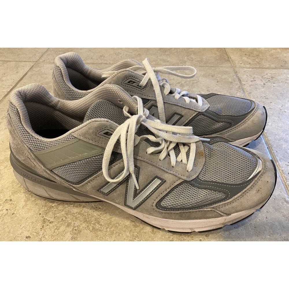 New Balance 990v5 Made In USA Grey Mens Size 14 Running Shoes - M990GL5 EUC WOW